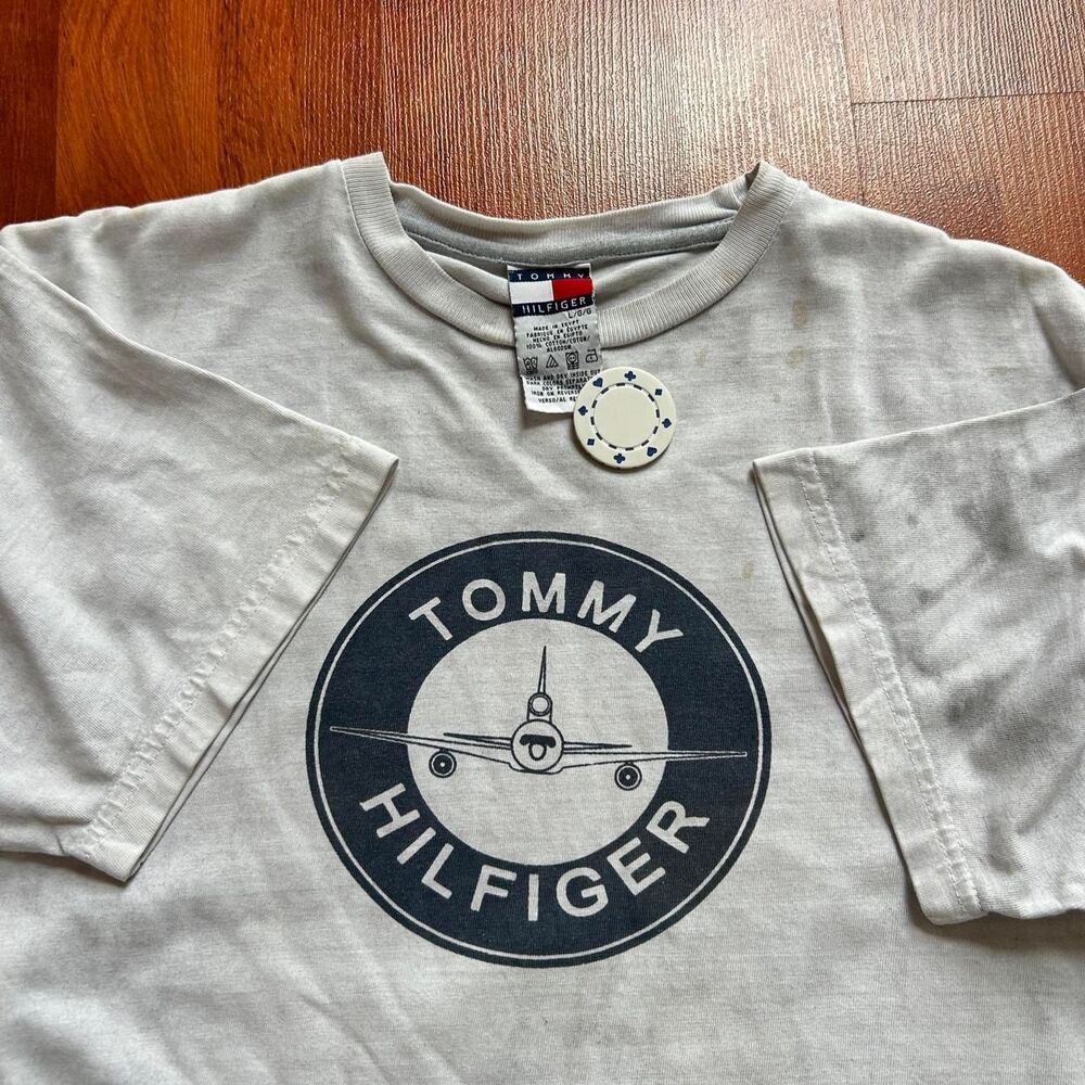 Vintage 90s Tommy Hilfiger Y2K bomber military center hit graphic tee